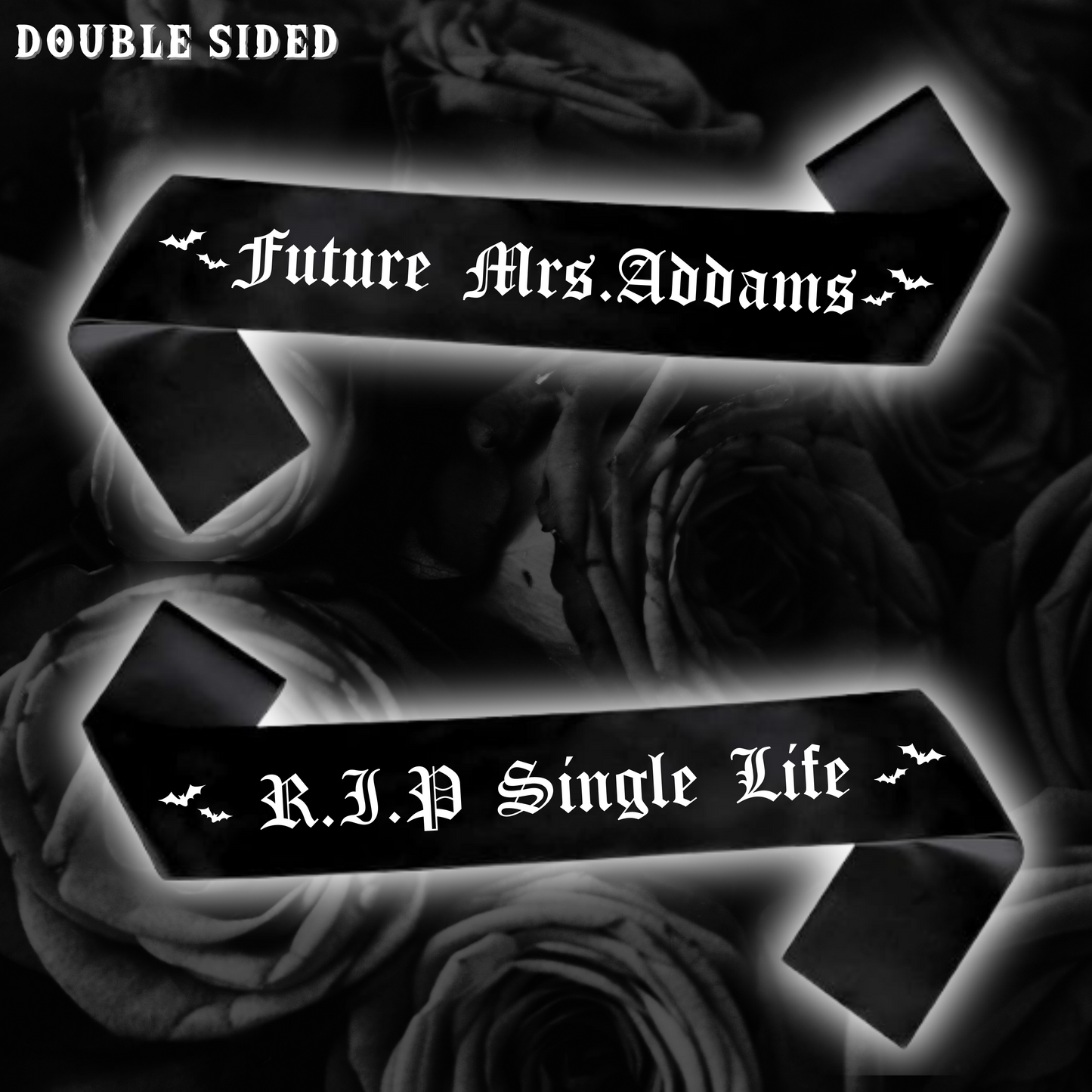 RIP Single Life Black Sash Customisable Name