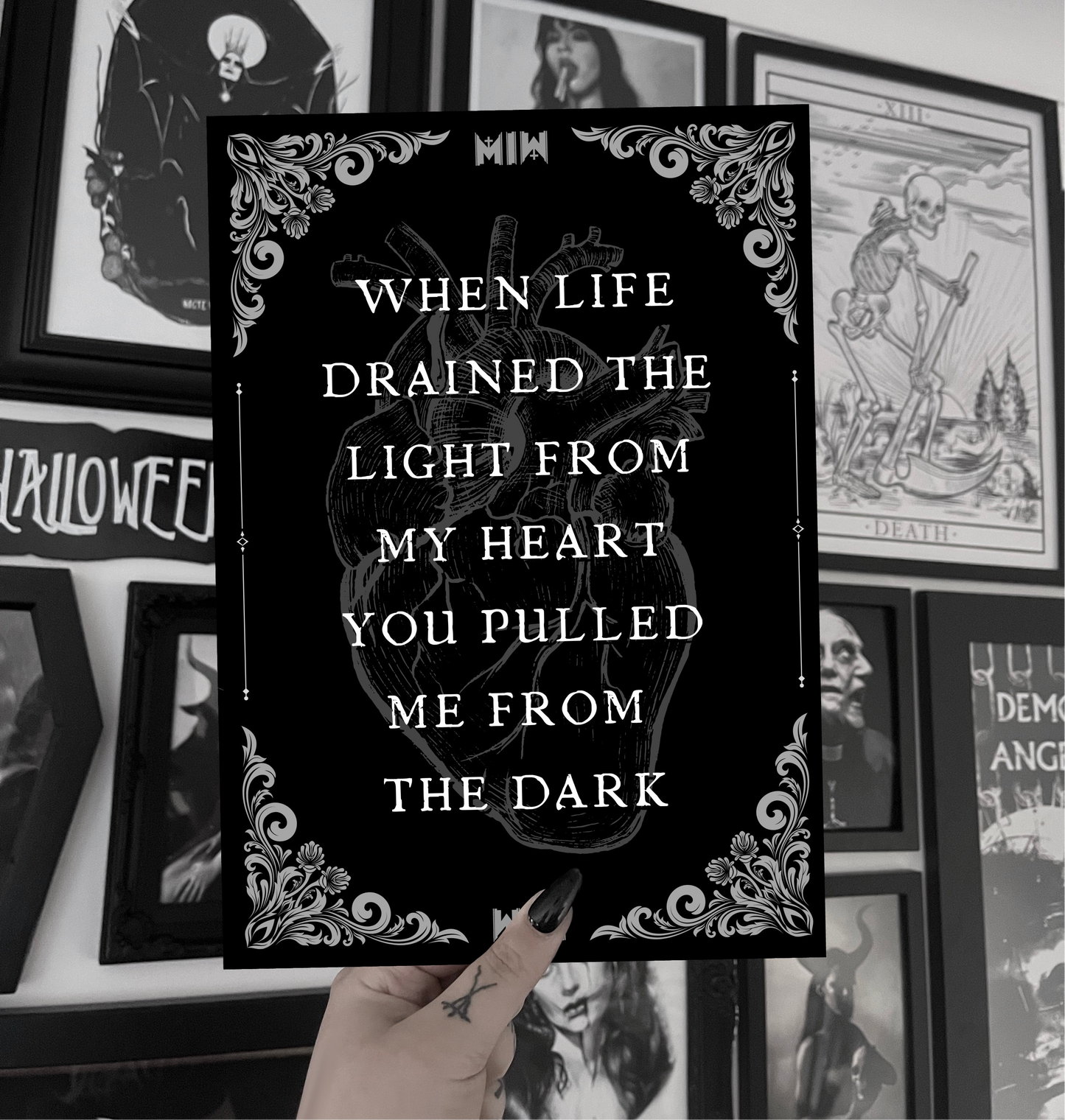 Afraid of the Dark A5 Quote Print