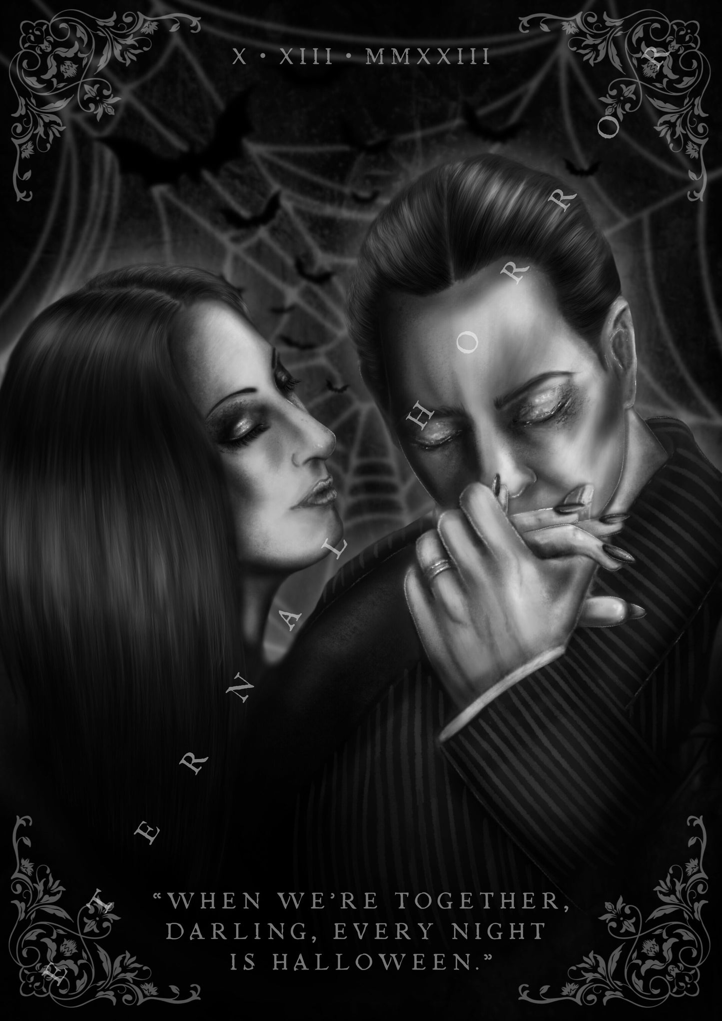Morticia & Gomez Addams Print