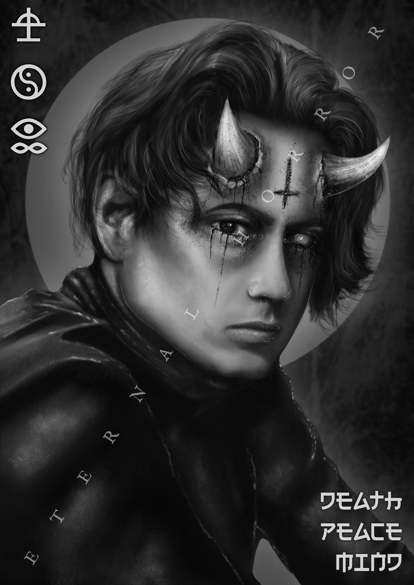 Noah Sebastian 2.0 Bad Omens Gothic Portrait Print