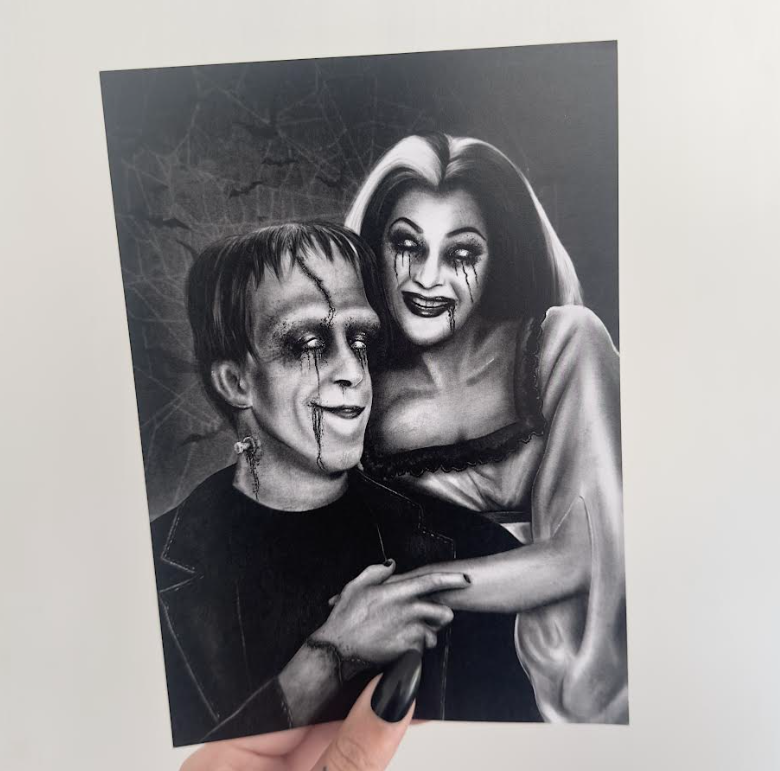 Lily & Herman Munster Print