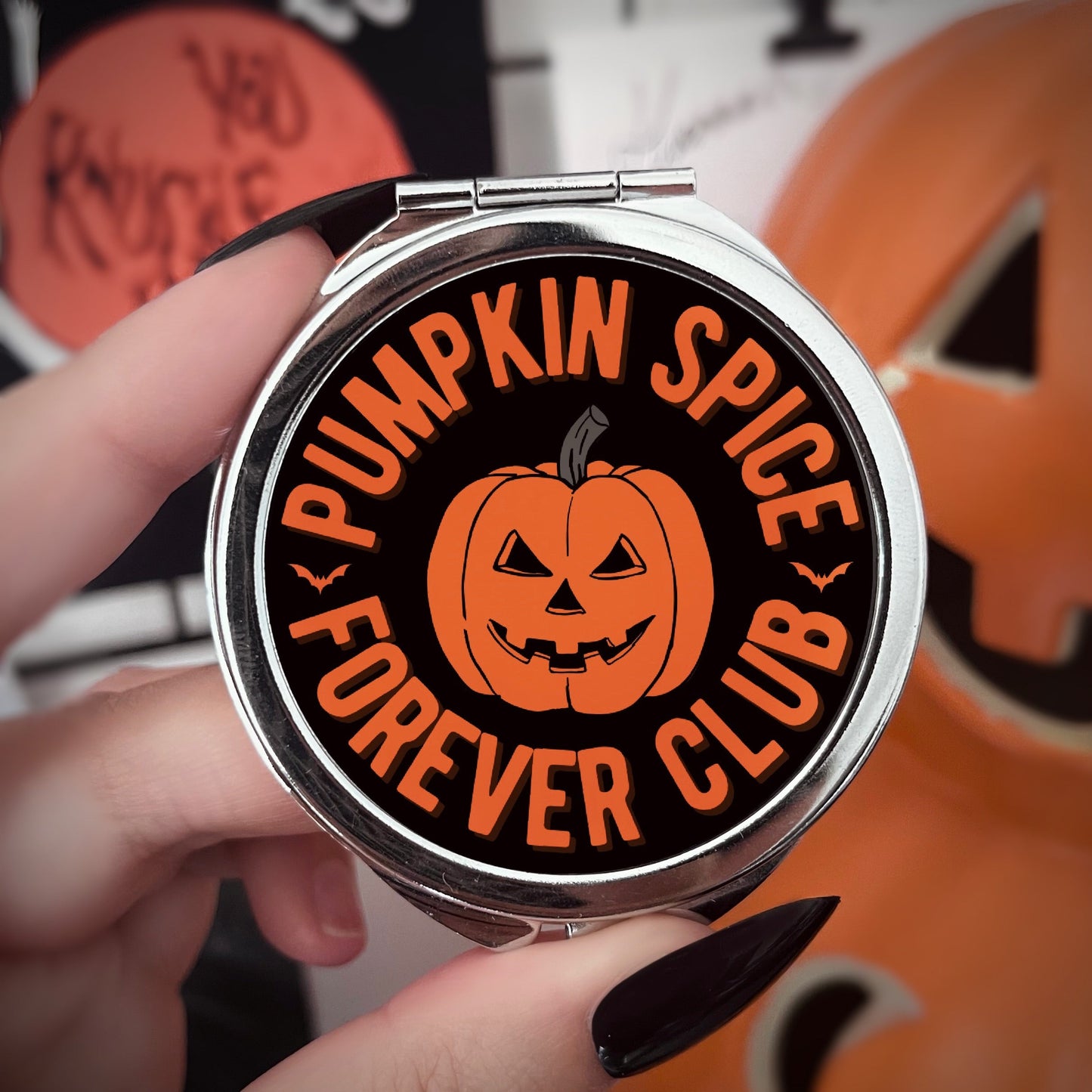 Pumpkin Spice Forever Club Compact Mirror