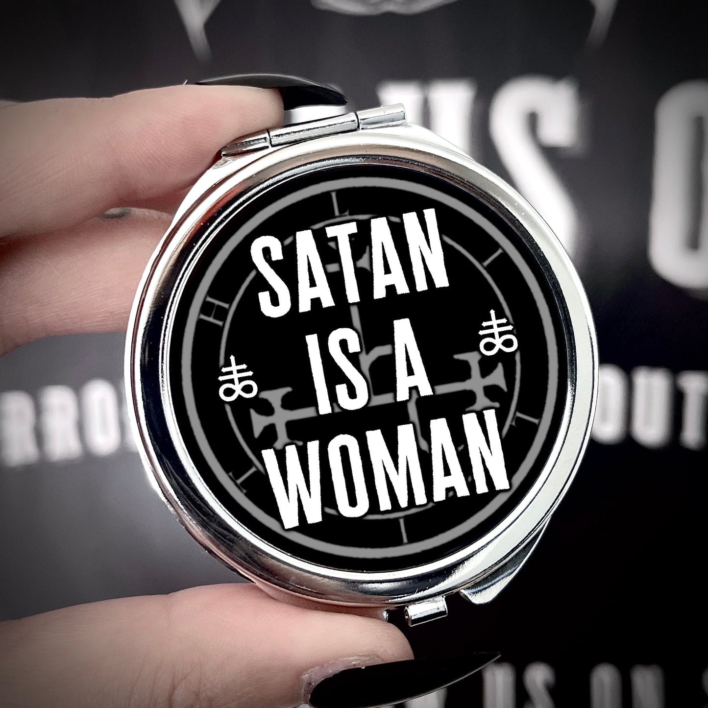 Satan Is A Woman Compact Mirror