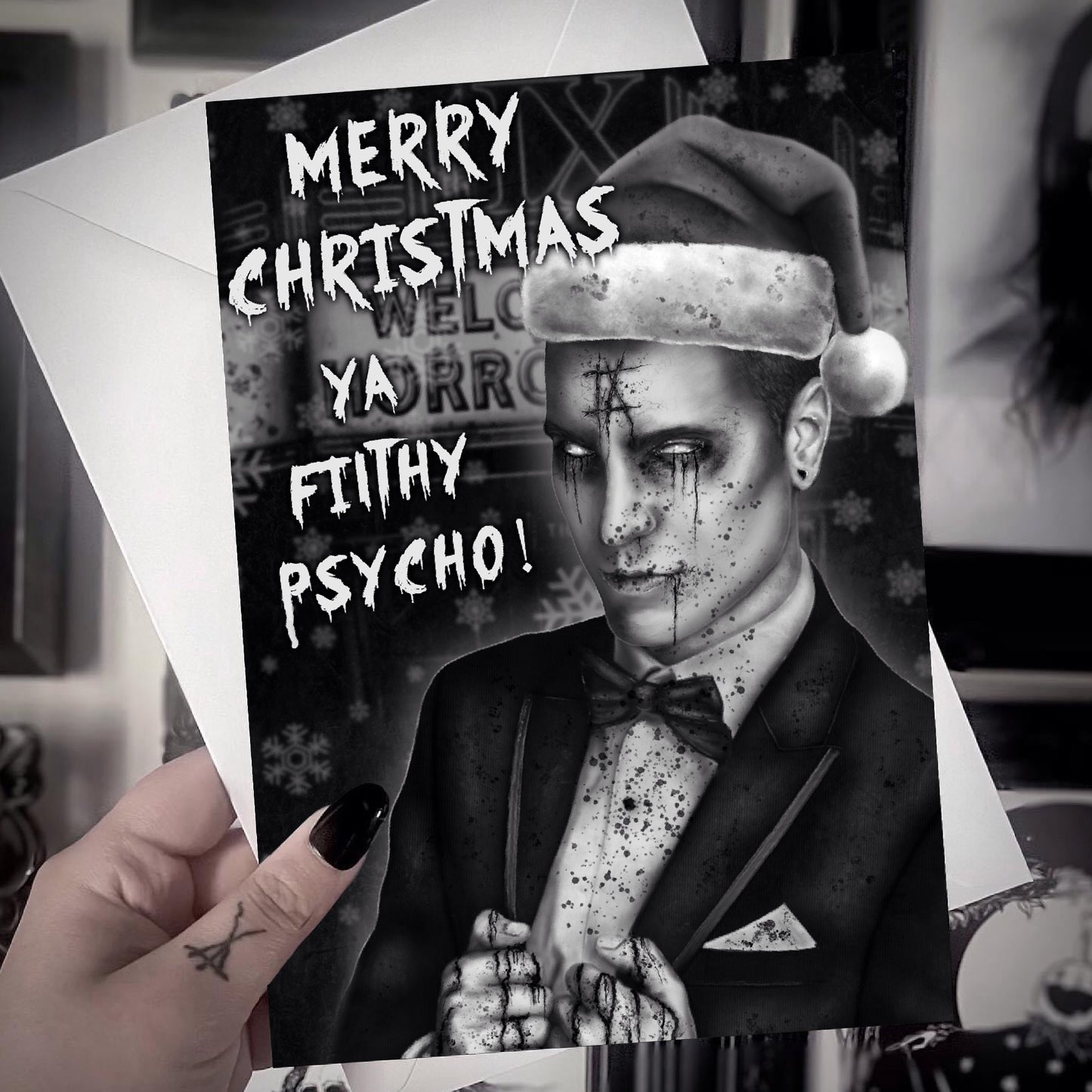 Spencer INK Horrorwood Christmas Card