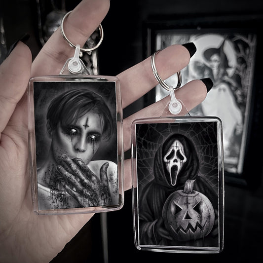 Billy Loomis & Ghostface Pumpkin Double-Sided Keyring