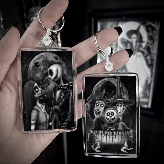 Lock, Shock & Barrell and Jack & Sally Double-Sided Keyring