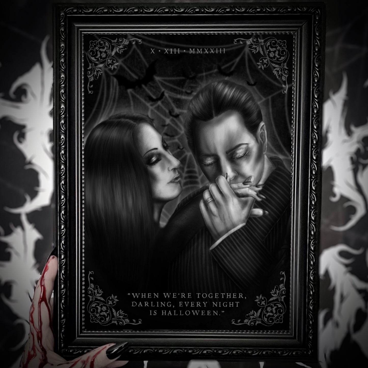 October FREE Print - Morticia & Gomez