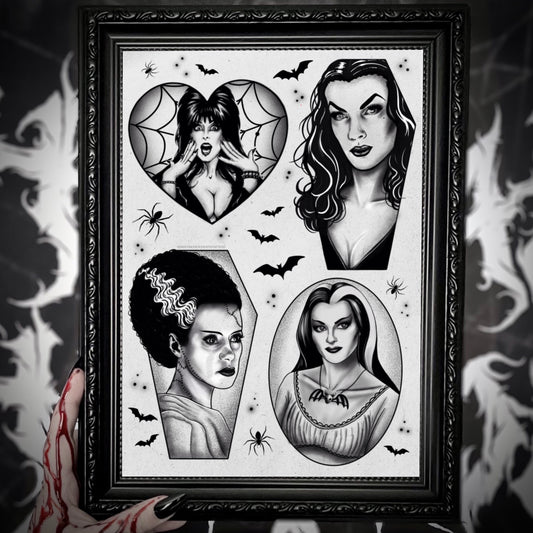 Women Of Horror A4 Flash Sheet Print