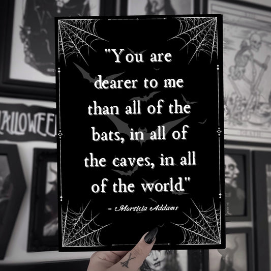 Morticia Addams A5 Quote Print