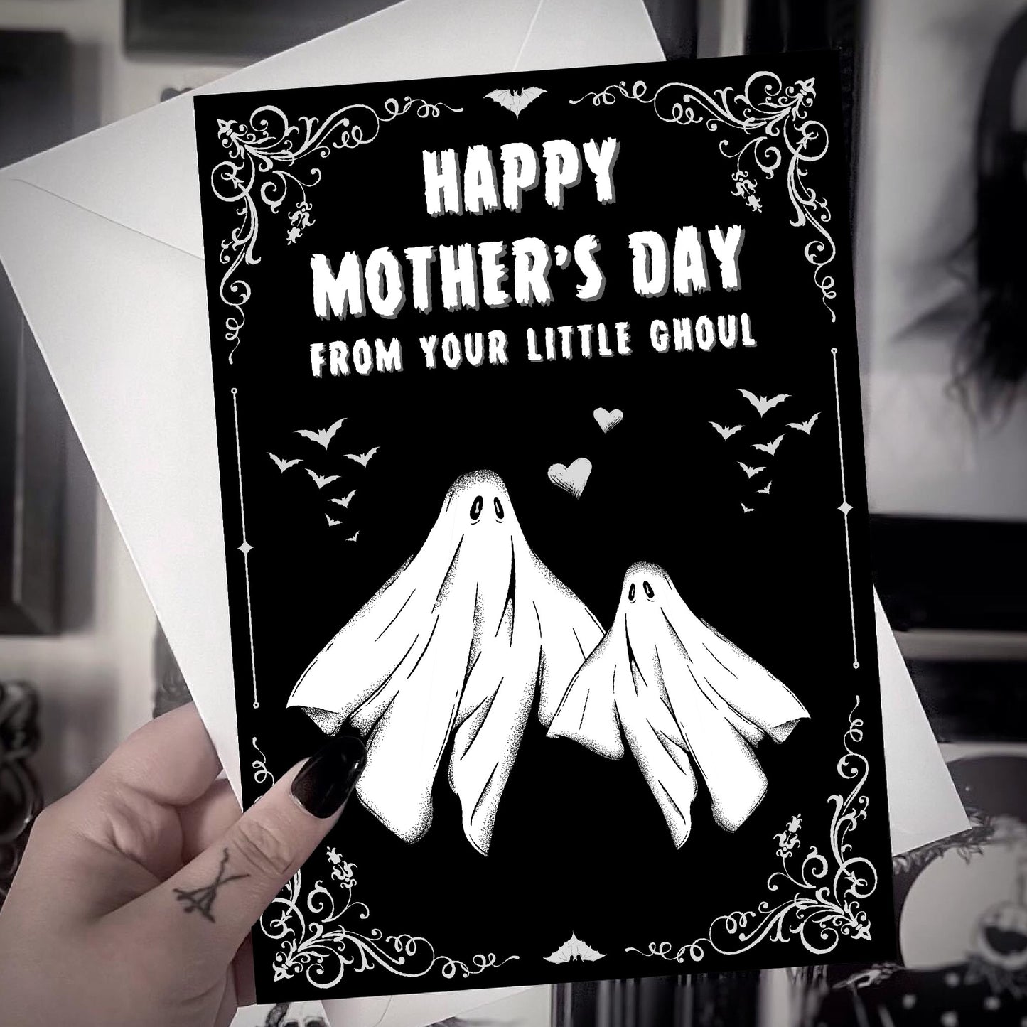 Ghosts Gothic Greeting Card