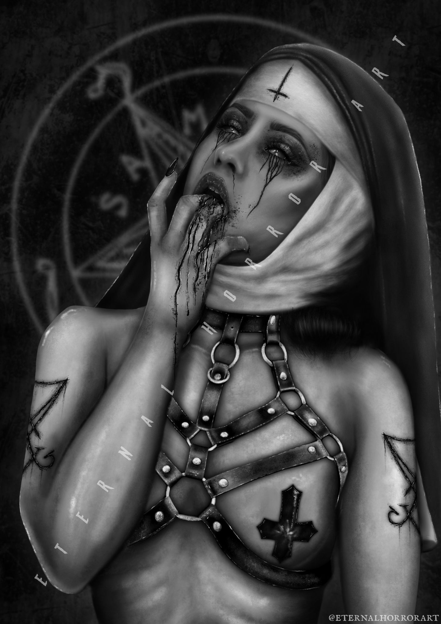 Christian Woman A4 Gothic Art Print