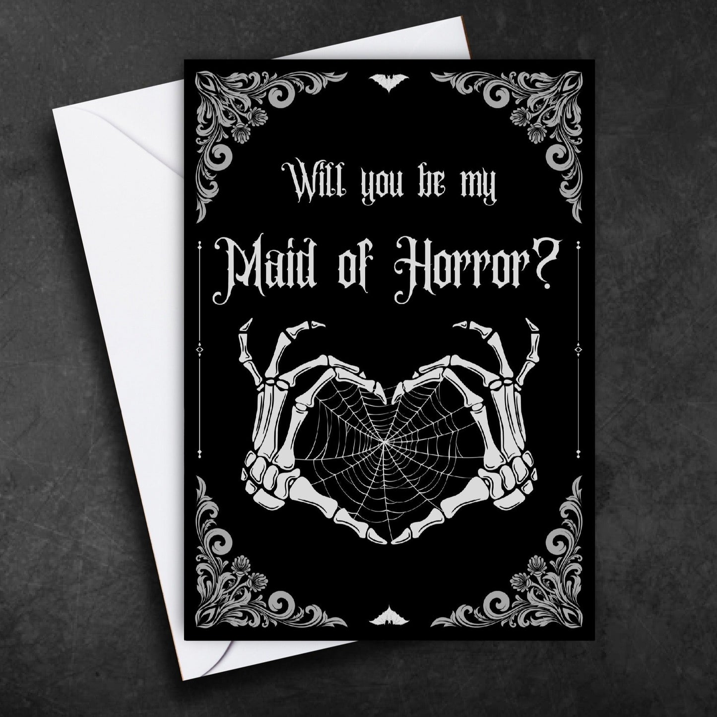 Maid of Horror Gothic Alternative Proposal Card Maid of Honour Bridesmaid