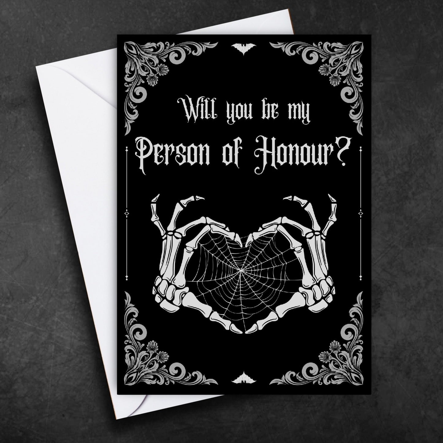 Person of Honour Gothic Alternative Wedding Proposal Card Gender Neutral