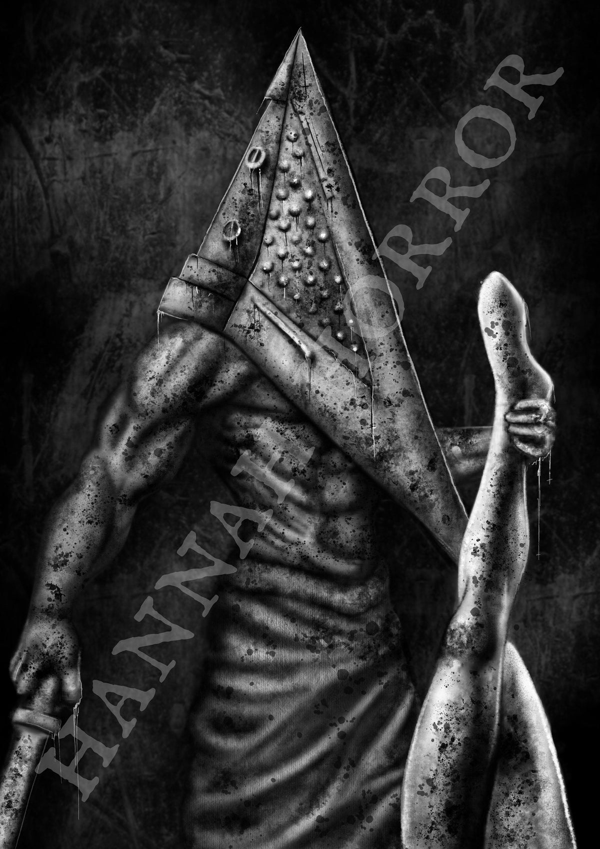 Pyramid Head Silver Pyramid Head Silent Hill Print – EternalHorrorArt
