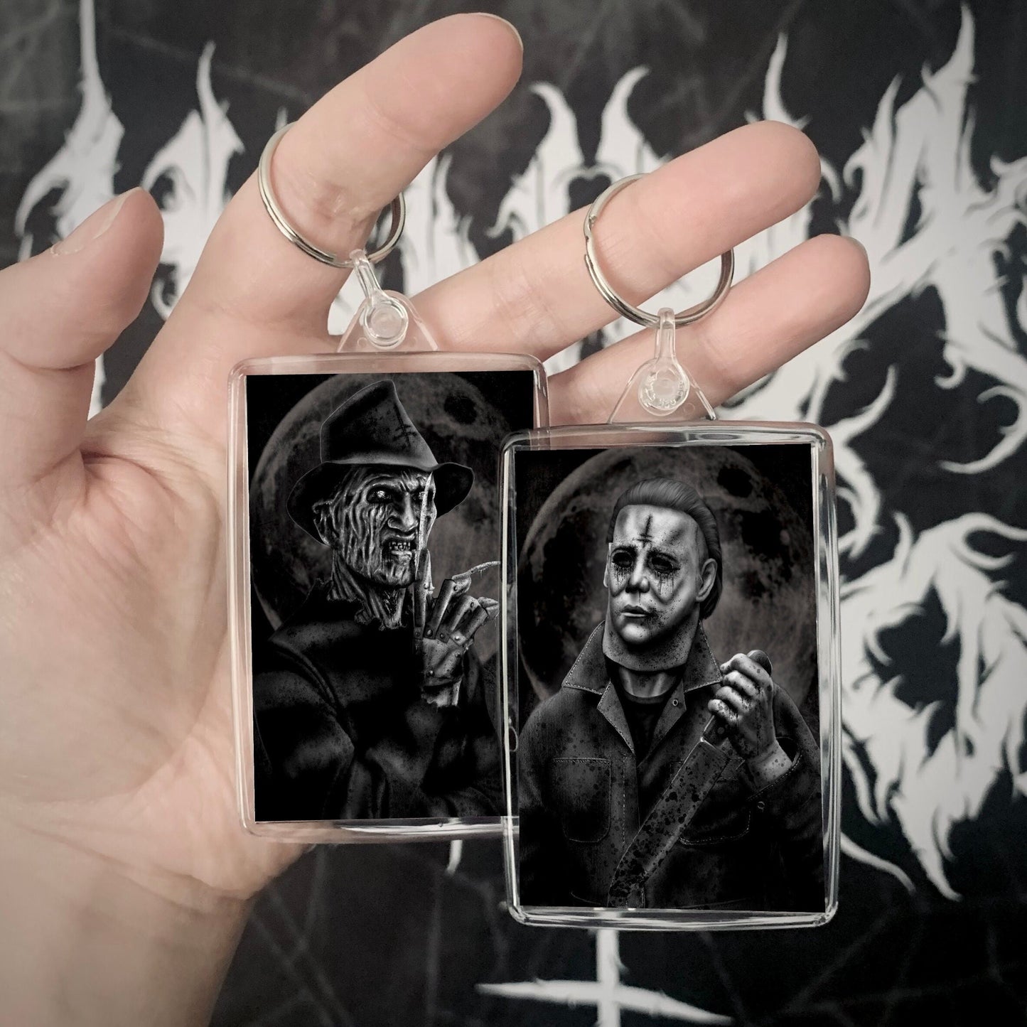 Freddy Krueger & Michael Myers Keyring