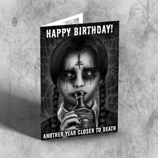 Wednesday Addams Birthday Card